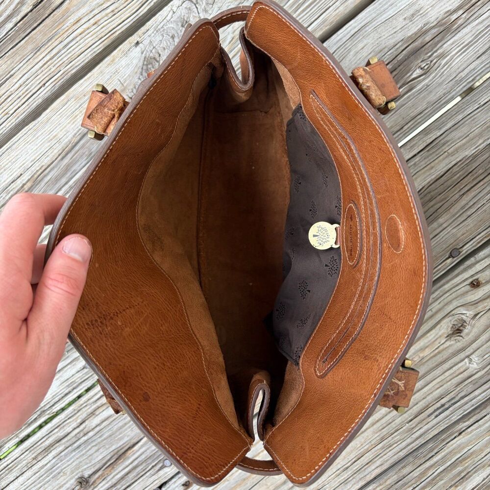 Vintage Mulberry Babington Leather Buckle Tote Bag Brown Handbag - Picture 7 of 12